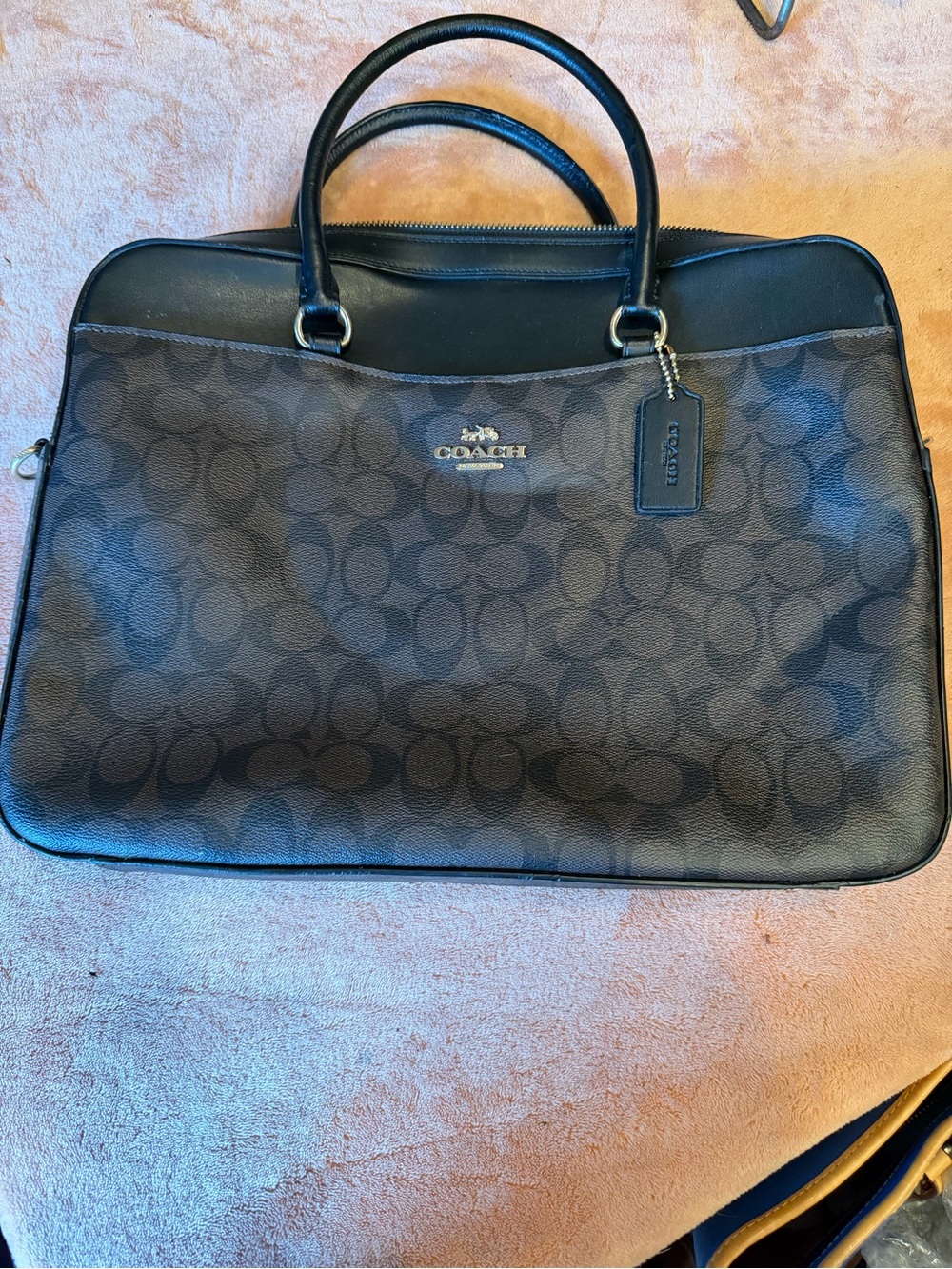 Coach Men’s Black Signature Pattern Briefcase